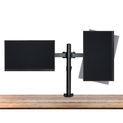 Dual LCD Monitor Desk Mount Stand Adjustable Fits 2 Screens Up To 27"