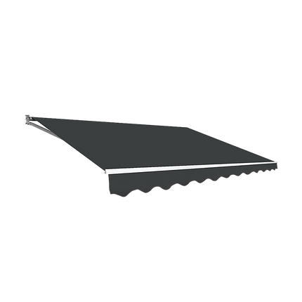 Outdoor Folding Arm Awning Retractable Sunshade Canopy Grey 4.0m x 3.0m