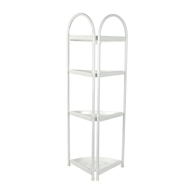 Shower Corner Shelf White Caddy Bathroom Shelves Organiser Bath Storage Rack 4