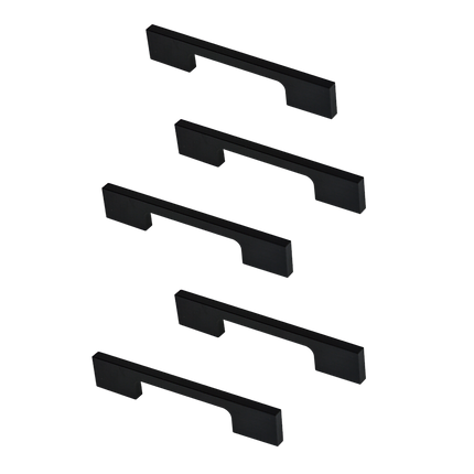 5 x 96mm Kitchen Handle Cabinet Cupboard Door Drawer Handles square Black furniture pulls