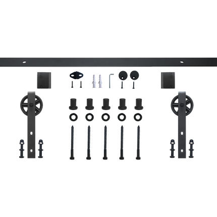 2M Big Spoke Wheel Sliding Barn Door Hardware