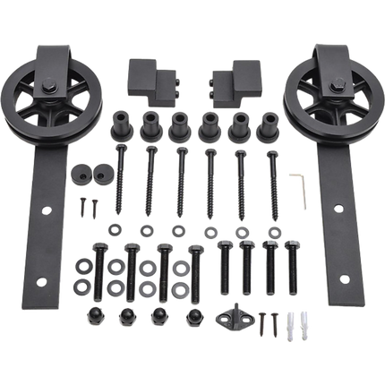 2M Big Spoke Wheel Sliding Barn Door Hardware