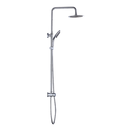 WELS 8" Rain Shower Head Set Rounded Dual Heads Faucet High Pressure Hand Held