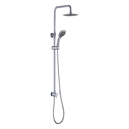 WELS 8" Rain Shower Head Set Rounded Dual Heads Faucet High Pressure Hand Held