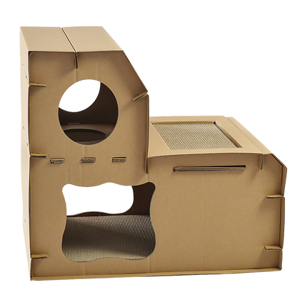 Cat Cardboard House Tree Tower Condo Scratcher Pet Post Pad Mat Furniture