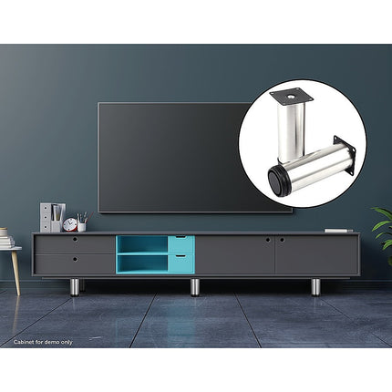 4x 12cm Adjustable Round Cupboard Table Sofa Bed Feet Furniture Leg