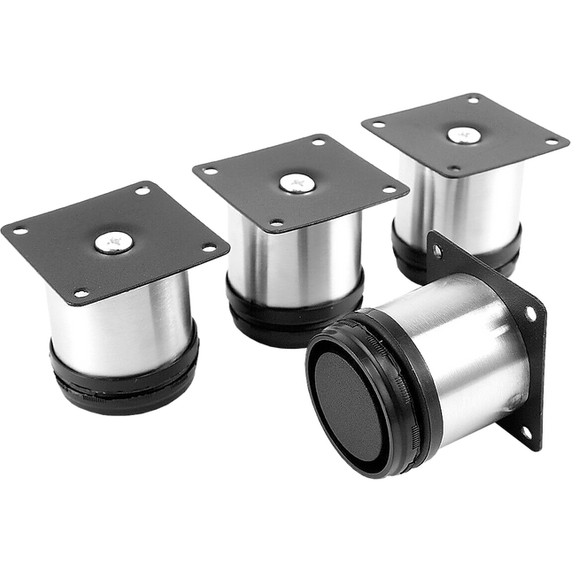 4x 8cm Adjustable Round Cupboard Table Sofa Bed Feet Furniture Leg