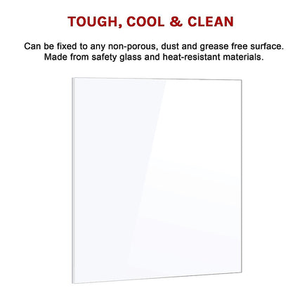 Toughened 60cm x 75cm White Glass Kitchen Splashback