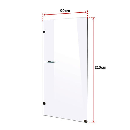 900 x 2100mm Frameless 10mm Safety Glass Shower Screen