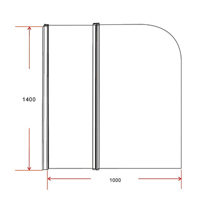 180° Pivot Door 6mm Safety Glass Bath Shower Screen 1000x1400mm By Della Francesca