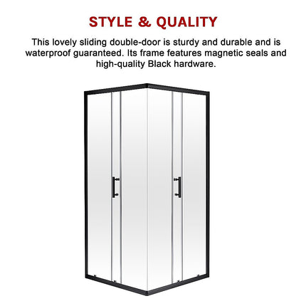 800 x 900mm Sliding Door Nano Safety Glass Shower Screen By Della Francesca