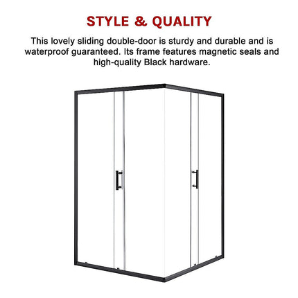 1200 x 800mm Sliding Door Nano Safety Glass Shower Screen By Della Francesca