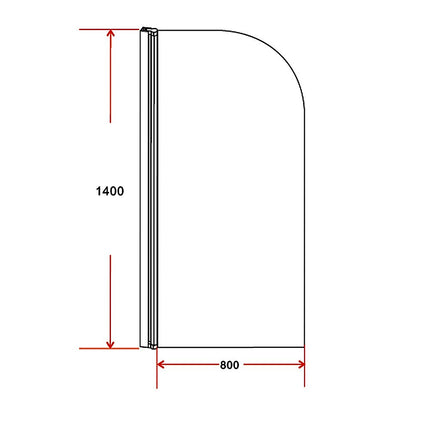 180° Pivot Door 6mm Safety Glass Bath Shower Screen 800x1400mm By Della Francesca