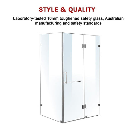 1200 x 900mm Frameless 10mm Glass Shower Screen By Della Francesca