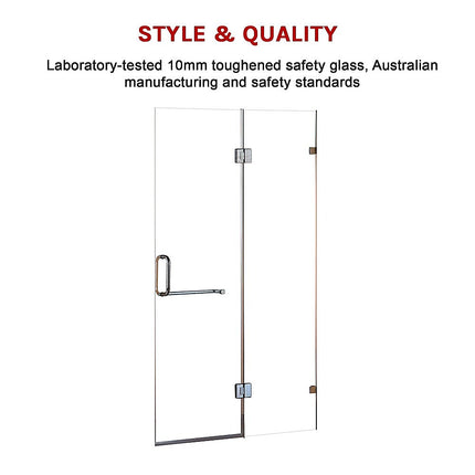 100 x 200cm Wall to Wall Frameless Shower Screen 10mm Glass By Della Francesca