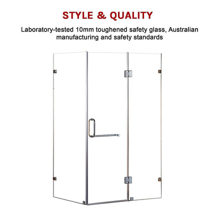 1100 x 900mm Frameless 10mm Glass Shower Screen By Della Francesca