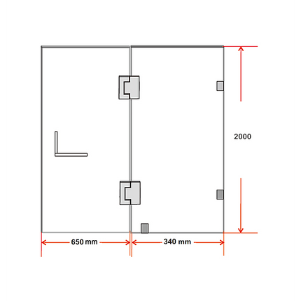 100 x 200cm Wall to Wall Frameless Shower Screen 10mm Glass By Della Francesca