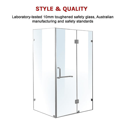 1100 x 900mm Frameless 10mm Glass Shower Screen By Della Francesca