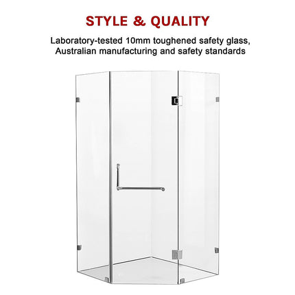 900 x 900mm Frameless 10mm Glass Shower Screen By Della Francesca
