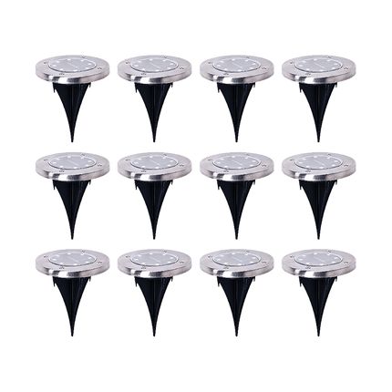 12x Solar Powered LED Buried Inground Recessed Light Garden Outdoor Deck Path