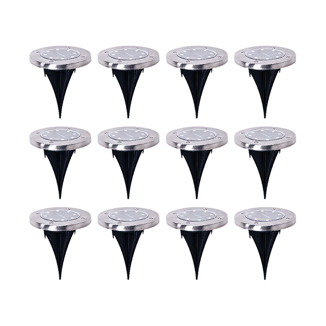 12x Solar Powered LED Buried Inground Recessed Light Garden Outdoor Deck Path