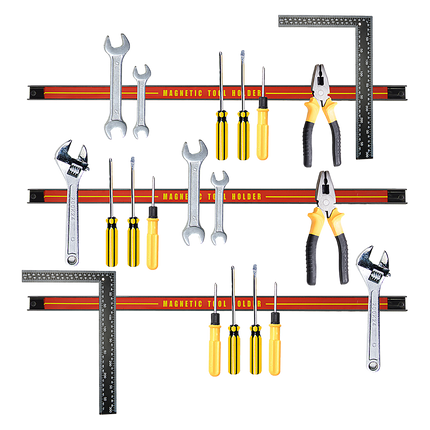 3 x 61cm Magnetic Wall Mounted Tool Holder Storage Organiser Garage Workshop