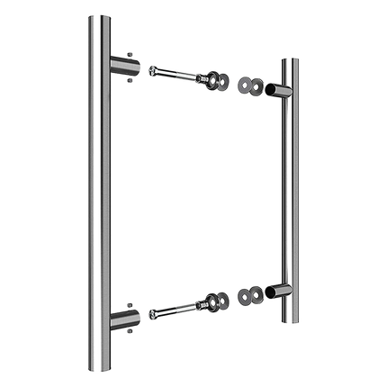 Round 300mm Push Pull Stainless Steel Door Handle Entrance Entry Shower Glass