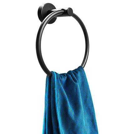 Classic Towel Bar Rail Ring Electroplated Matte Black Finish