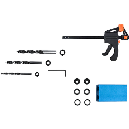 14X Pocket Hole Jig Kit Woodworking Drill Hole Locator Craft Carpenters + F Clip