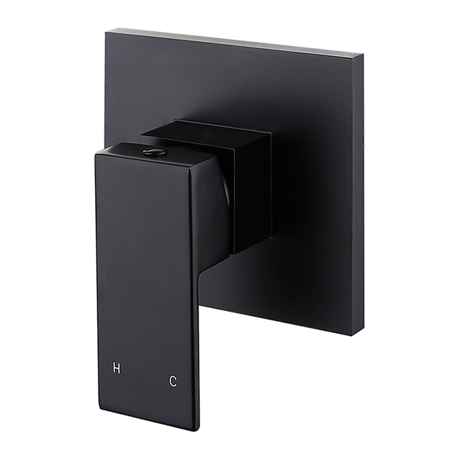 Polished Black Bathroom Shower Wall Mixer w/ WaterMark