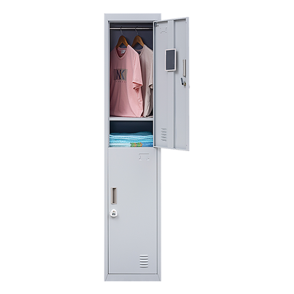 2-Door Vertical Locker for Office Gym Shed School Home Storage