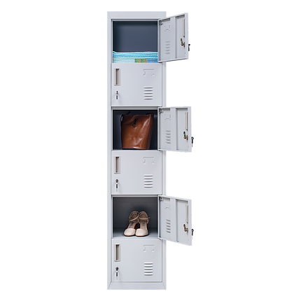 6-Door Locker for Office Gym Shed School Home Storage