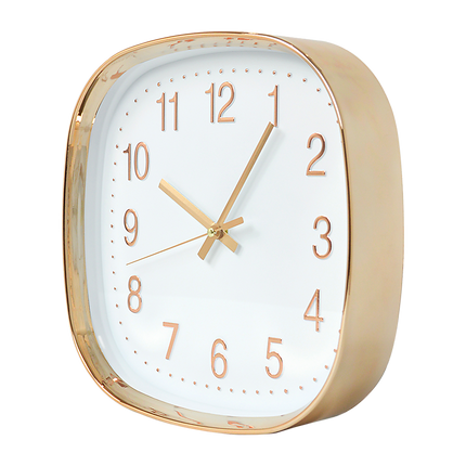 Modern Wall Clock Silent Non-Ticking Quartz Battery Operated Gold