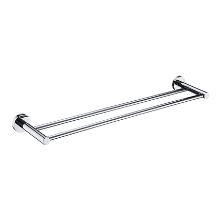 Double Classic Chrome Towel Bar Rail Bathroom