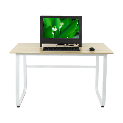 Wood & Steel Solid Computer Desk Home Office Furniture
