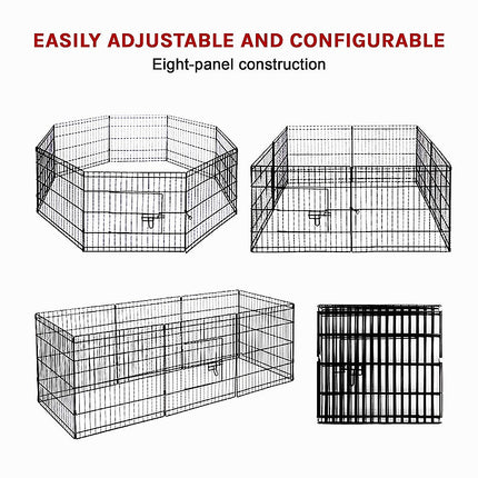 24" 8 Panel Pet Dog Playpen Puppy Exercise Cage Enclosure Fence Play Pen