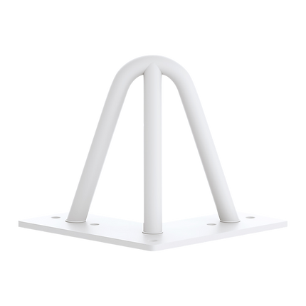 Set of 4 Industrial 3-Rod Retro Table Legs 12mm Steel Bench Desk - 11cm White
