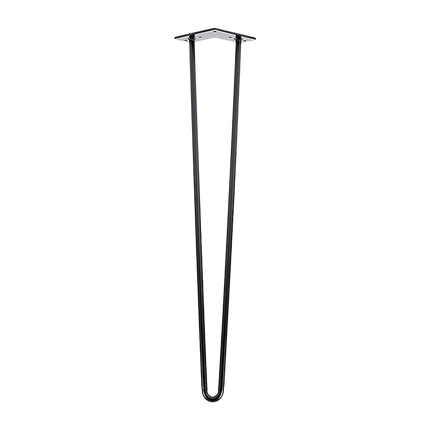 Set of 4 Industrial Retro Hairpin Table Legs 12mm Steel Bench Desk - 71cm Black