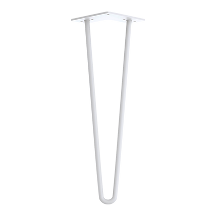 Set of 4 Industrial Retro Hairpin Table Legs 12mm Steel Bench Desk - 41cm White