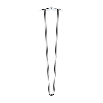 Set of 4 Chrome Retro Hairpin Table Legs 12mm Steel Bench Desk - 71cm