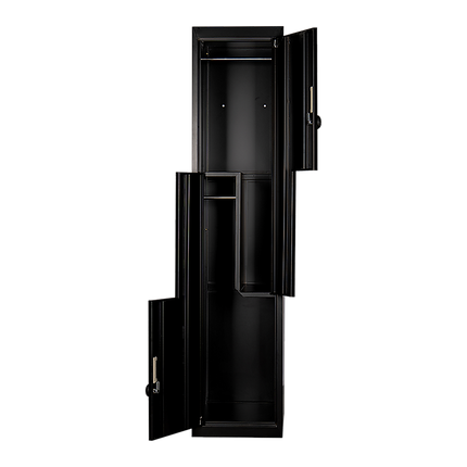Black Two-Door L-shaped Office Gym Shed Storage Lockers