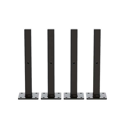 20cm Floating Shelf Brackets Industrial Metal Shelving Supports 4-Pack - Black
