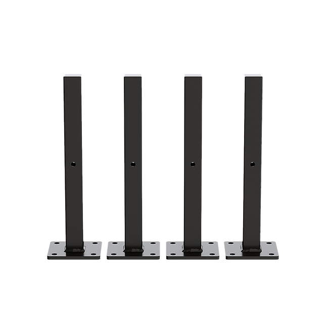 20cm Floating Shelf Brackets Industrial Metal Shelving Supports 4-Pack - Black