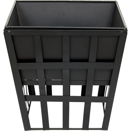 Black Fire Pit Square Log Patio Garden Heater Outdoor Table Top BBQ Camping