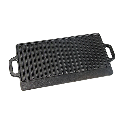 46x22 cm Cast Iron Reversible Griddle Plate BBQ Hob Cooking Grill Pan