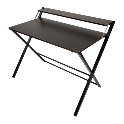 Folding Desk with Shelf Computer Laptop PC Table Side Home Office Furniture