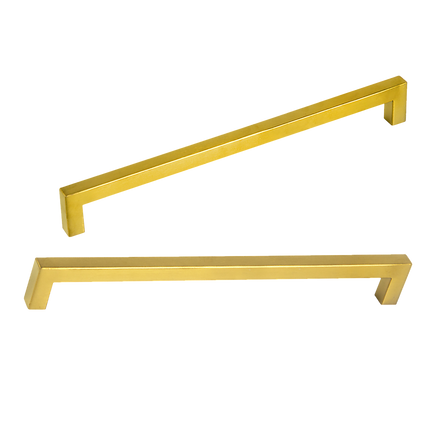 15x Brushed Brass Drawer Pulls Kitchen Cabinet Handles - Gold Finish 256mm