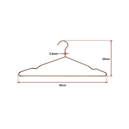 Adult 16.5" Rose Gold Shiny Metal Wire Coat Suit Top Clothes Hangers (60pc per set)