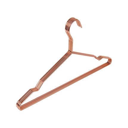 Adult 16.5" Rose Gold Shiny Metal Wire Coat Suit Top Clothes Hangers (30pc per set)