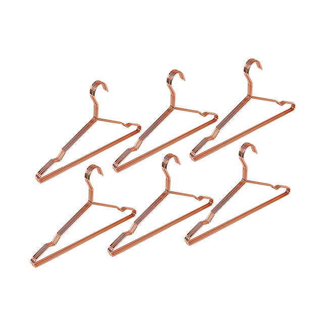 Adult 16.5" Rose Gold Shiny Metal Wire Coat Suit Top Clothes Hangers (30pc per set)